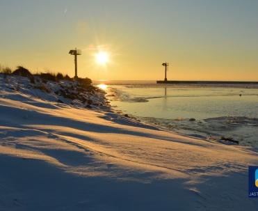 wejście do portu w Jastarni ZIMĄ (zobaczcie gdzie jest słońce)